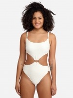 Free Society - Scrunch Cut Out Swimsuit in Ivory 2 Thumb