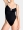Contrast Piping V Swimsuit in Black