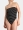 Crinkle Bandeau Swimsuit in Black Stripe