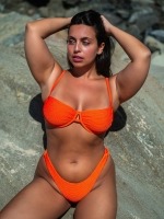 Free Society - Crinkle Underwire Bikini in Orange 1 Thumb